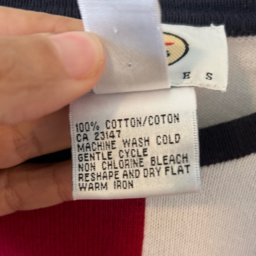 Talbots 3/4 Sleeve Red, White,‎ Blue Color Block Sweater SZ M - Picture 4 of 7